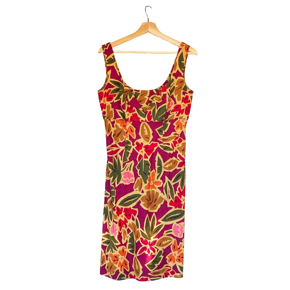 Talbot Vibrant Tropical Linen Shift Dress :: vintage